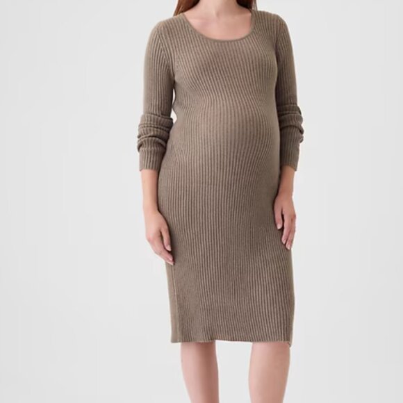 Gap Maternity CashSoft Rib Midi Sweater Dress - Picture 1 of 4